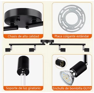 Foto 2 | Lámparas Xtellar De Techo De Riel Para Decorativas Moderna 4 Luces