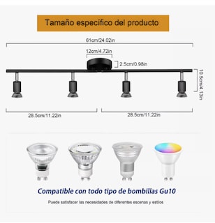 Foto 3 | Lámparas Xtellar De Techo De Riel Para Decorativas Moderna 4 Luces