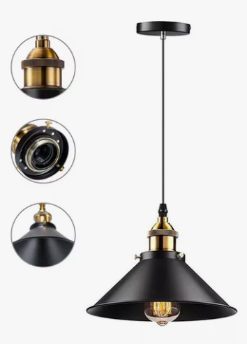 Foto 1 | Lámpara Colgante De Techo Xtellar Vintage Metal Ajustable Negro