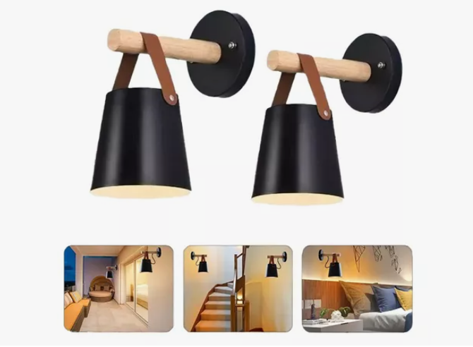 Kit 2 Lámparas Xtellar Decorativas De Pared Int/ext. Vintage Color Negro