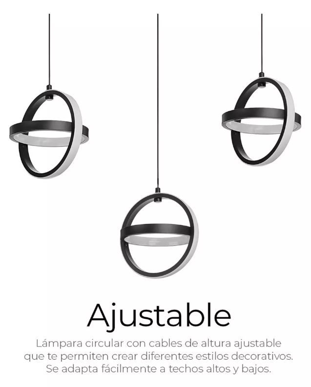 Foto 5 | Lámpara Colgante Xtellar Candil Circular Nórdico Led Negro