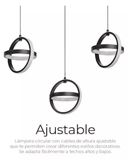 Foto 5 | Lámpara Colgante Xtellar Candil Circular Nórdico Led Negro