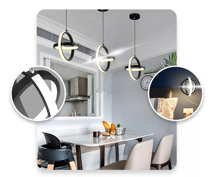 Foto 6 | Lámpara Colgante Xtellar Candil Circular Nórdico Led Negro