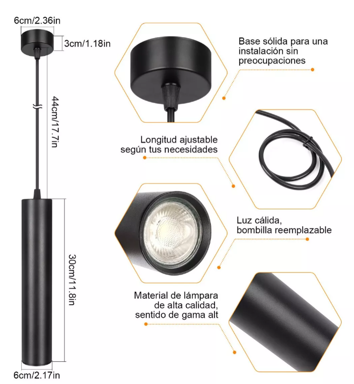 Foto 2 | Lámpara Colgante Xtellar Tubo Largo Luz De Altura Ajustable