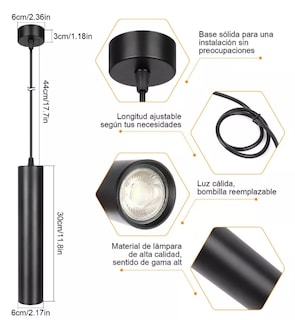 Foto 2 | Lámpara Colgante Xtellar Tubo Largo Luz De Altura Ajustable