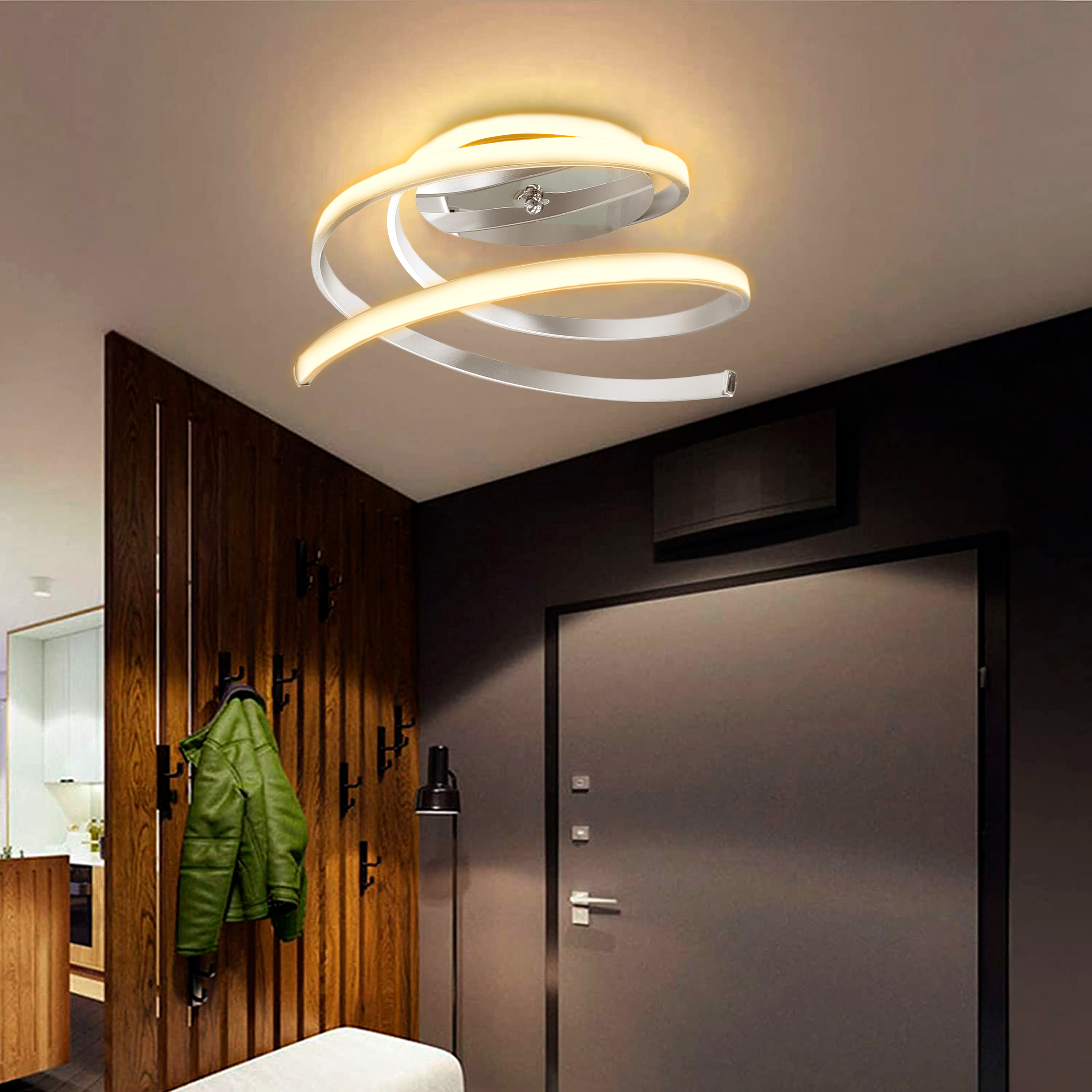 Foto 7 pulgar | Lampara Techo Luz Calida Ba-120 20w Decorativa 1300 Lm Color Gris