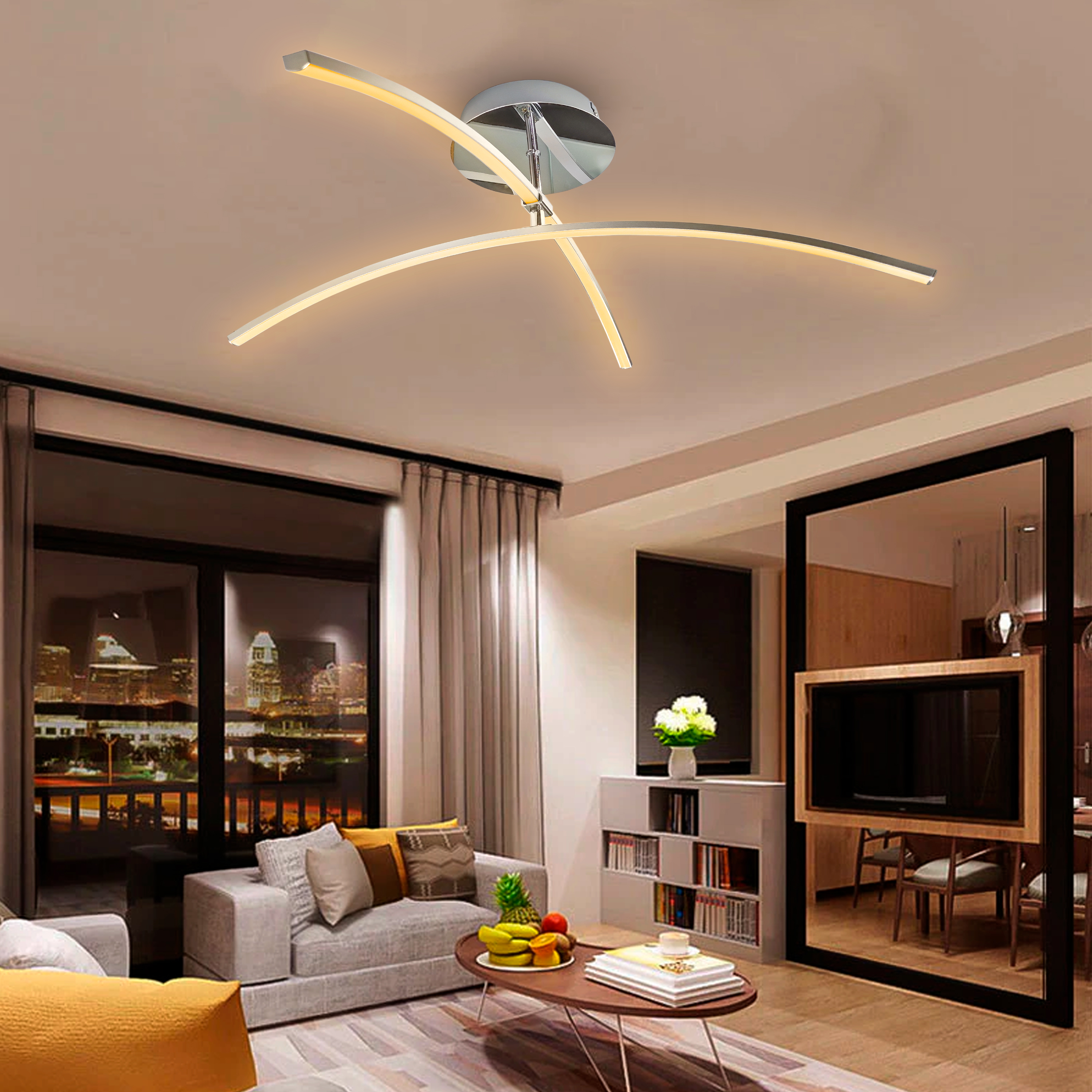 Foto 3 pulgar | Lampara De Techo Led 16w Ahorrador Luz Calida 1300 Lm Msi Color Cromo