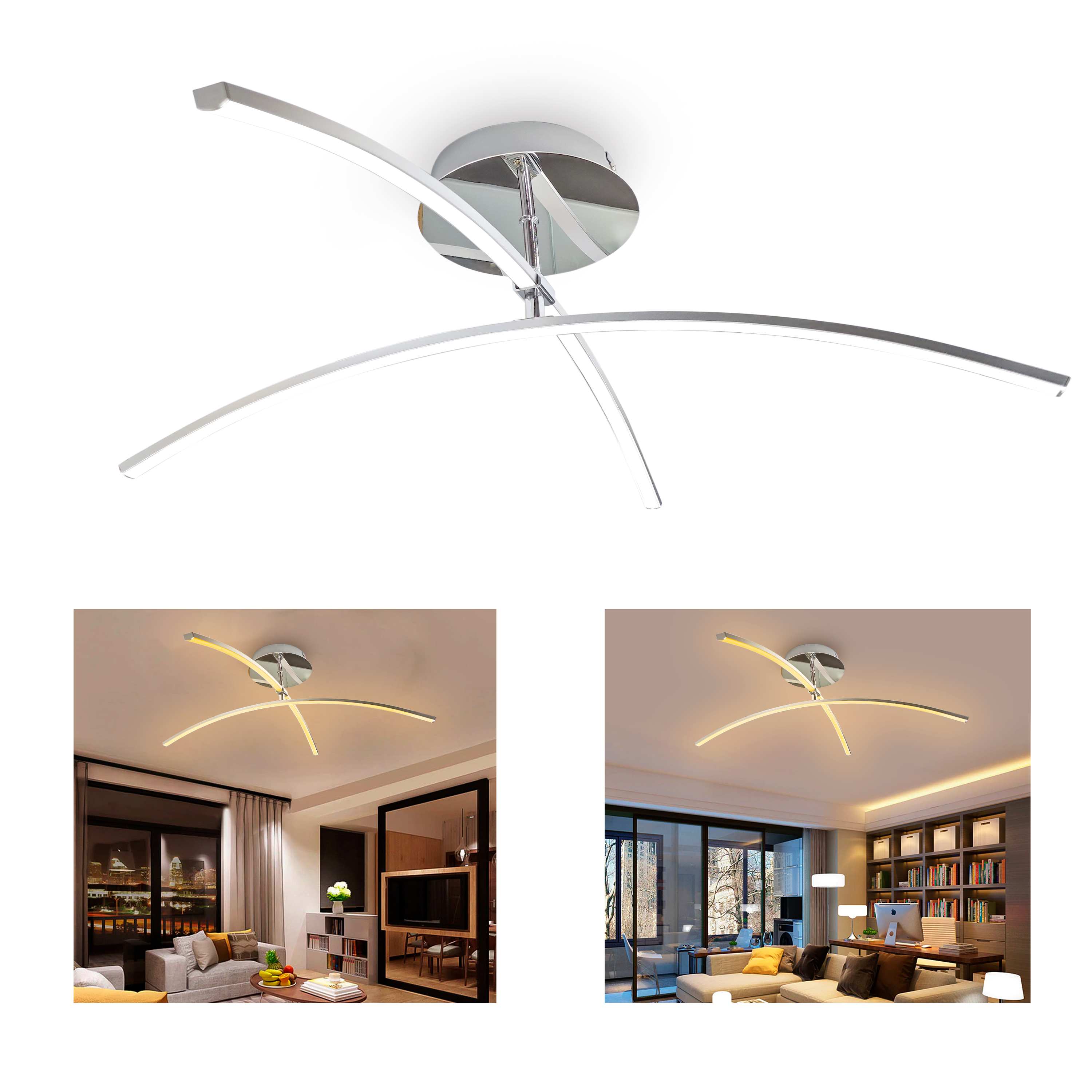 Foto 4 pulgar | Lampara De Techo Led 16w Ahorrador Luz Calida 1300 Lm Msi Color Cromo