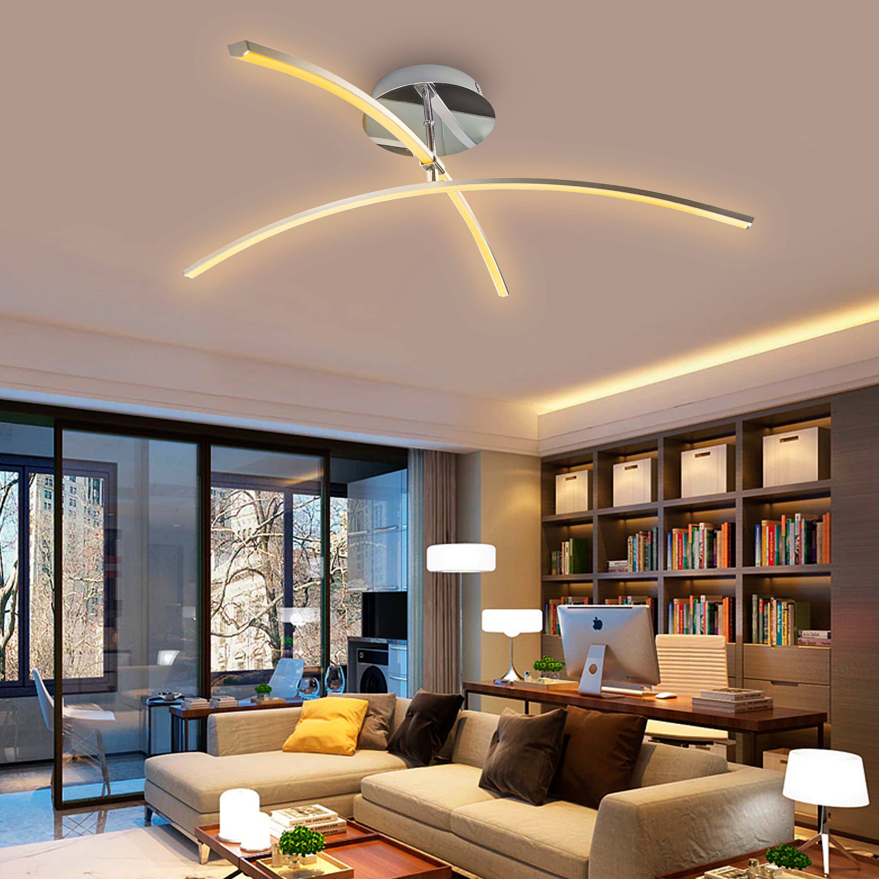 Foto 4 | Lampara De Techo Led 16w Ahorrador Luz Calida 1300 Lm Msi Color Cromo