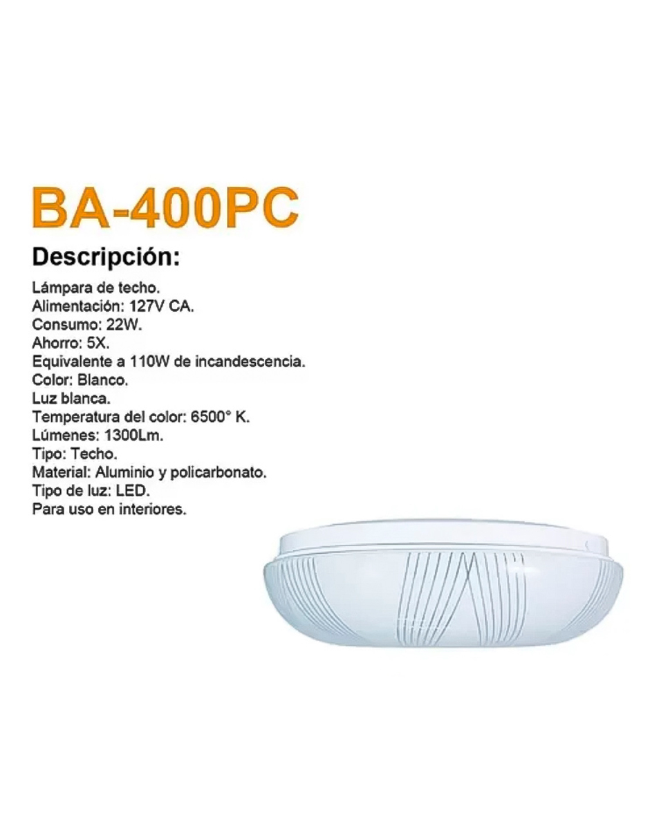 Foto 3 | Lampara Techo Led 110w Equivalente Tipo Plafón Sobreponer