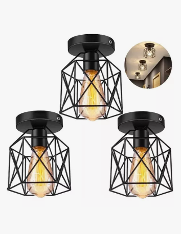 3 Lámparas Colgantes Xtellar Decoración de Techo Negro