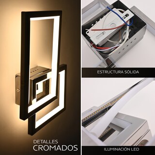 Foto 3 | Arbotante 2 Cudrados Leo Cromado