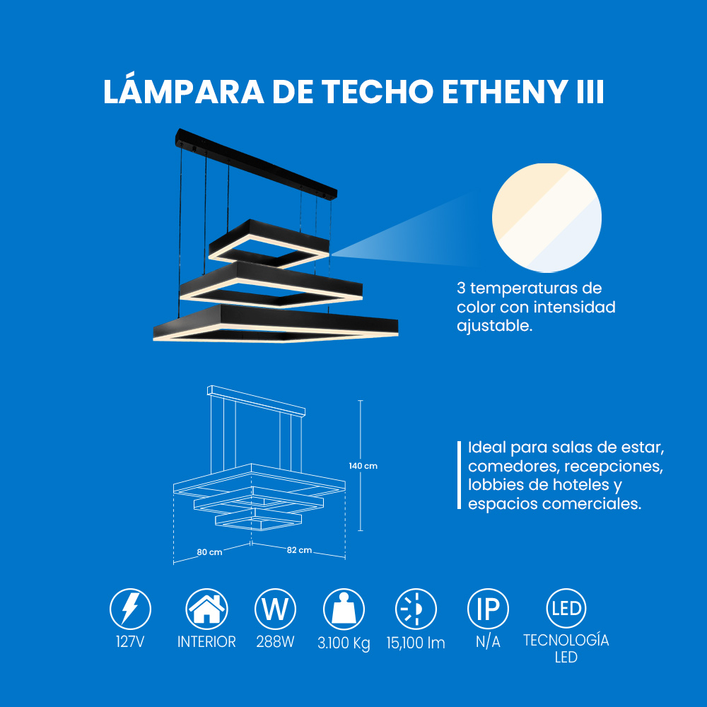 Foto 4 pulgar | Mil Luces Lampara De Techo Etheny Iii