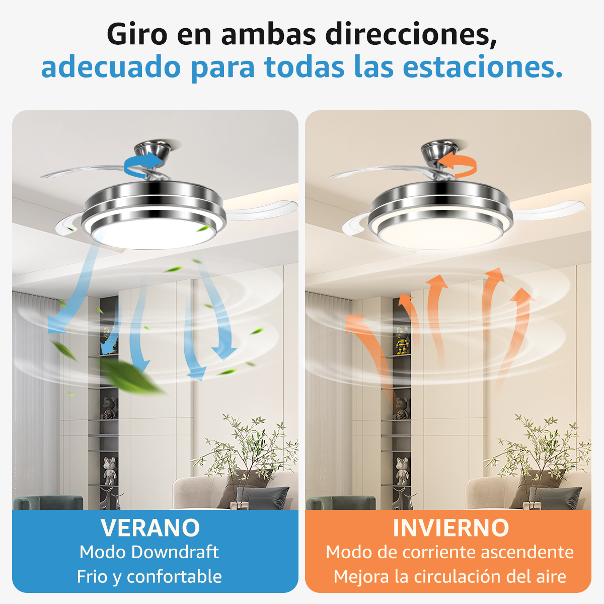 Foto 2 | Ventilador De Techo Con Control Remoto Lámpara Led 42''