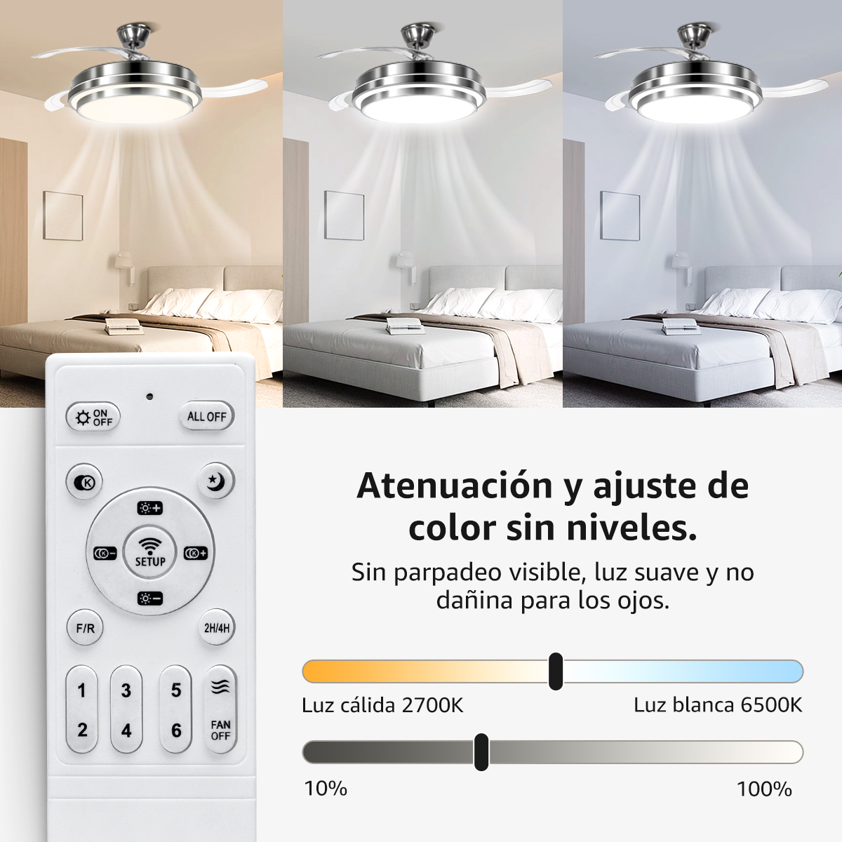 Foto 4 | Ventilador De Techo Con Control Remoto Lámpara Led 42''