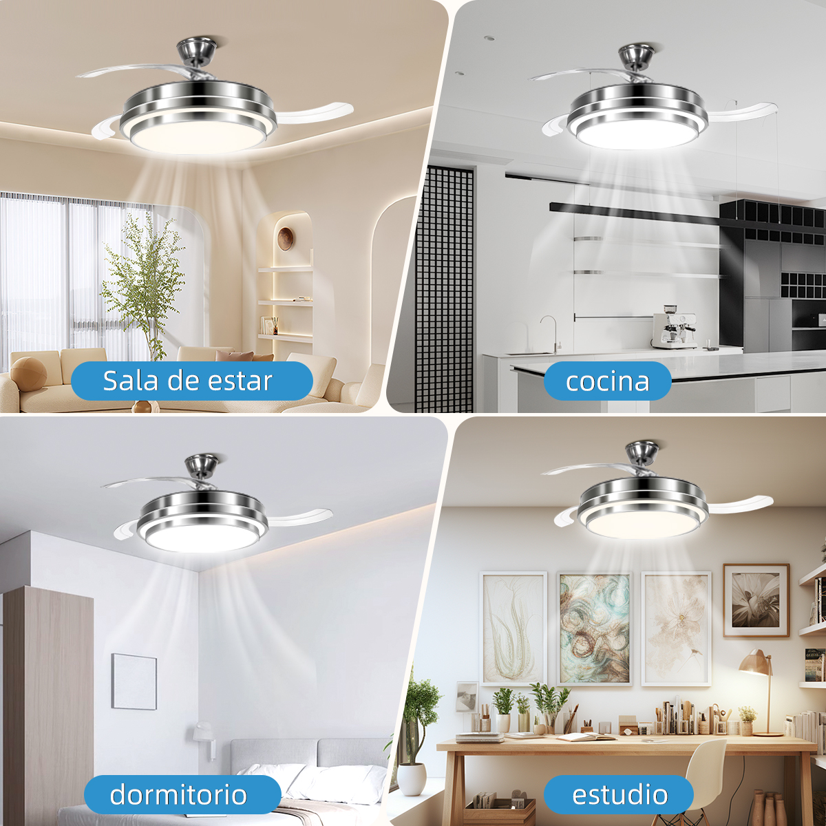 Foto 8 | Ventilador De Techo Con Control Remoto Lámpara Led 42''