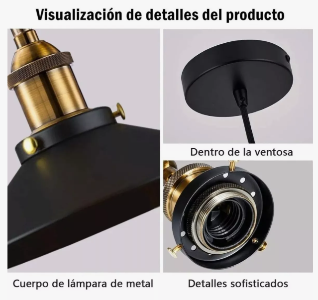 Foto 4 pulgar | Lámparas Xtellar De Techo Industrial Base E26 E27 Colgantes 3piezas