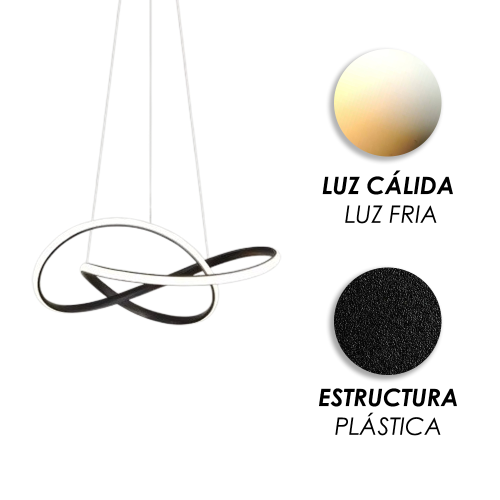 Foto 7 pulgar | Lámpara Colgante Led Interior Moderna Luz Cálida y Fría