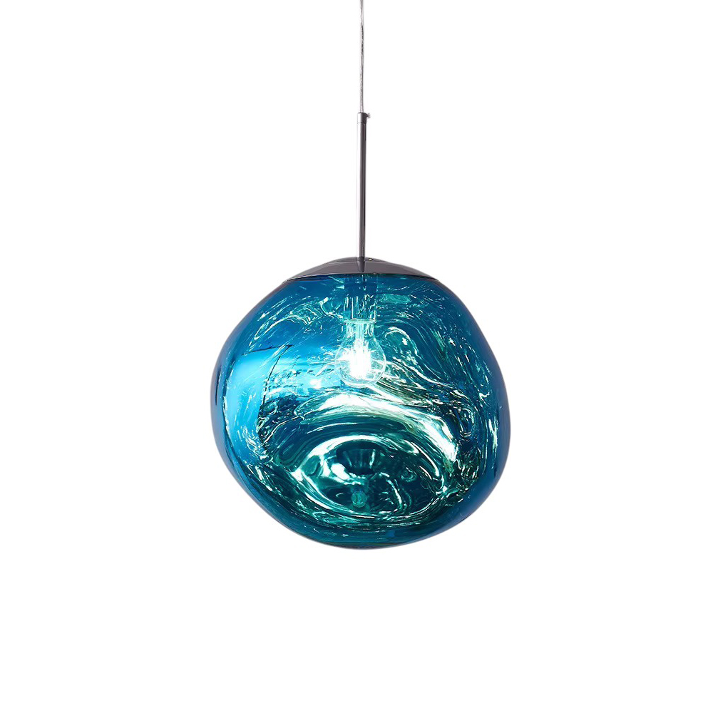 Lámpara Colgante Ilios Innova Lava Cromado Azul Altura Ajustable