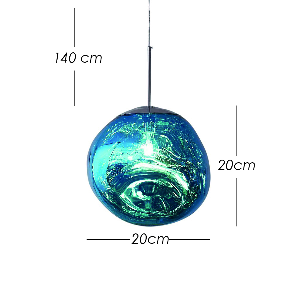 Foto 3 pulgar | Lámpara Colgante Ilios Innova Lava Cromado Azul Altura Ajustable