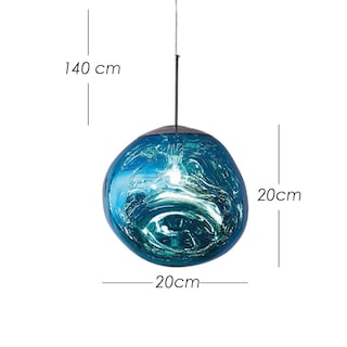 Foto 2 | Lámpara Colgante Ilios Innova Lava Cromado Azul Altura Ajustable