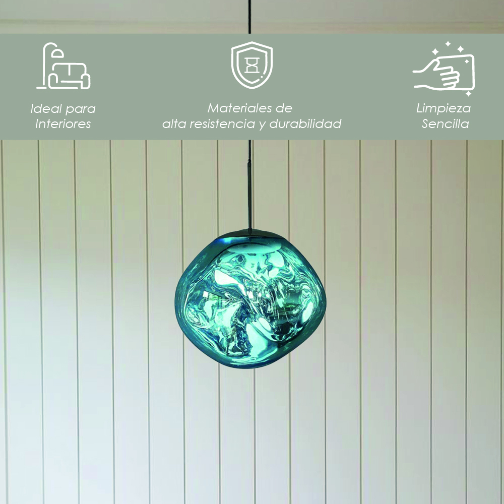 Foto 3 | Lámpara Colgante Ilios Innova Lava Cromado Azul Altura Ajustable