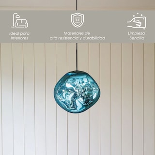 Foto 3 | Lámpara Colgante Ilios Innova Lava Cromado Azul Altura Ajustable