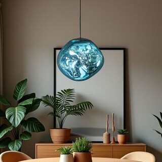 Foto 5 | Lámpara Colgante Ilios Innova Lava Cromado Azul Altura Ajustable