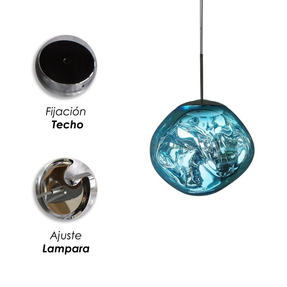 Foto 7 pulgar | Lámpara Colgante Ilios Innova Lava Cromado Azul Altura Ajustable