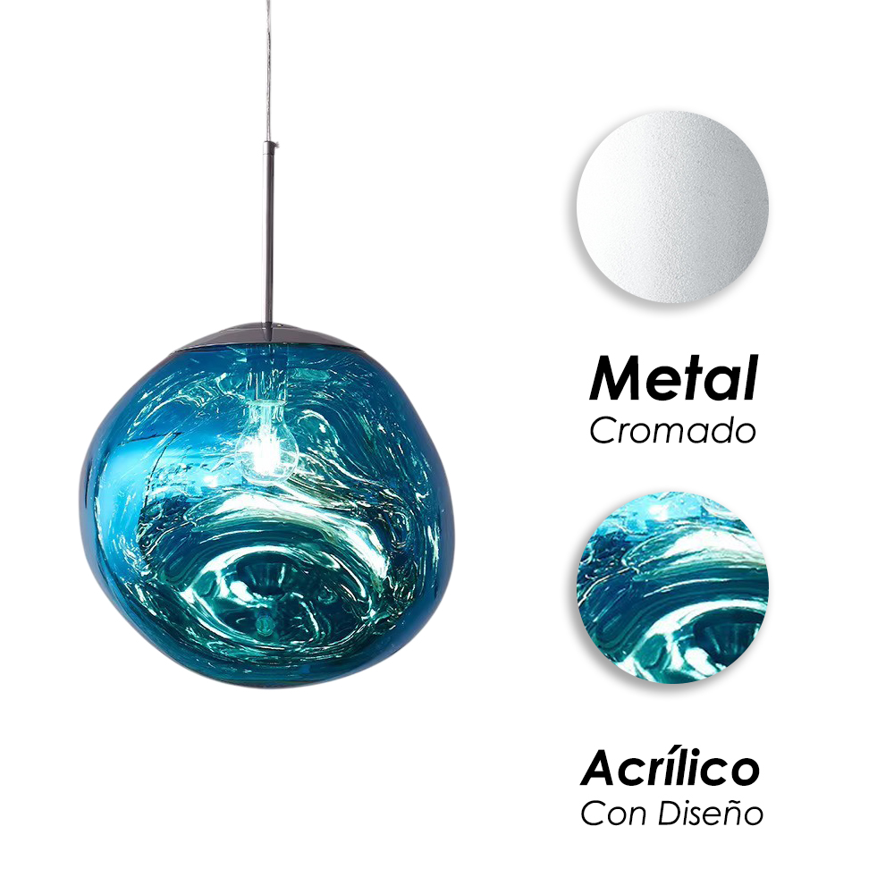 Foto 7 | Lámpara Colgante Ilios Innova Lava Cromado Azul Altura Ajustable