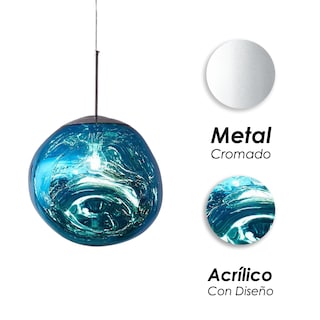Foto 7 | Lámpara Colgante Ilios Innova Lava Cromado Azul Altura Ajustable