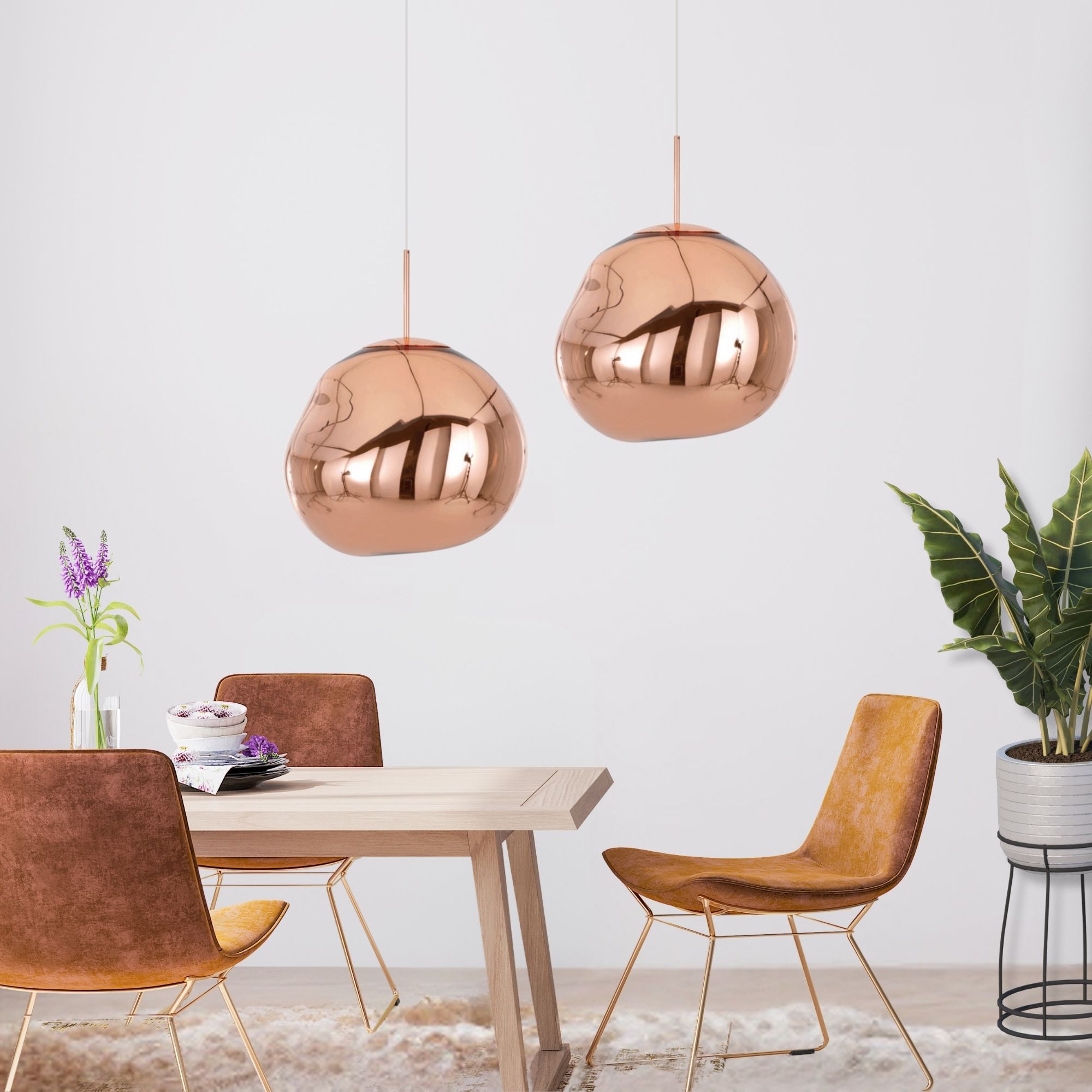 Foto 6 pulgar | Ilios Innova | Lámpara Colgante Acrílica Moderna 20cm Color Oro Rosa Diseño Contemporáneo