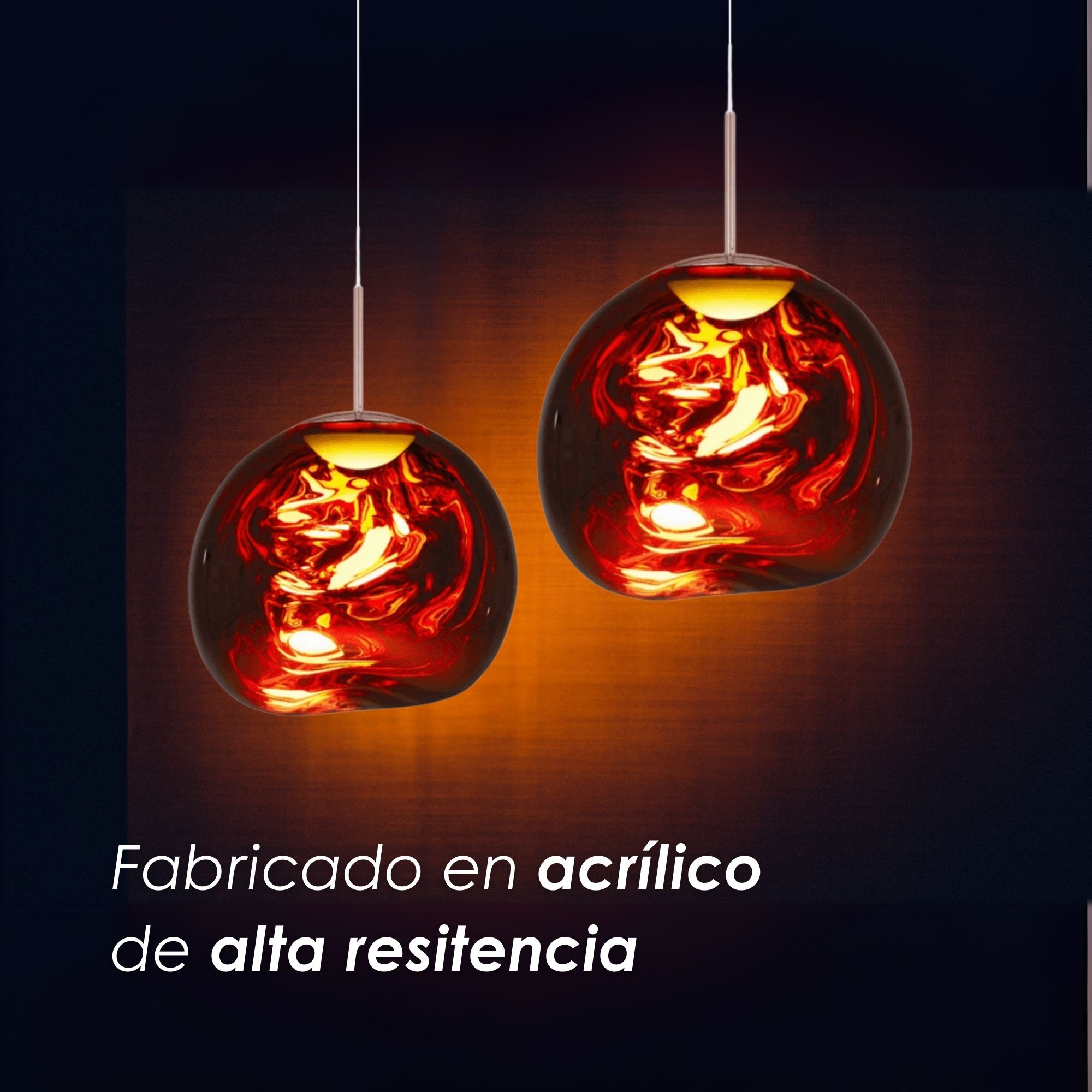 Foto 7 pulgar | Ilios Innova | Lámpara Colgante Acrílica Moderna 20cm Color Oro Rosa Diseño Contemporáneo
