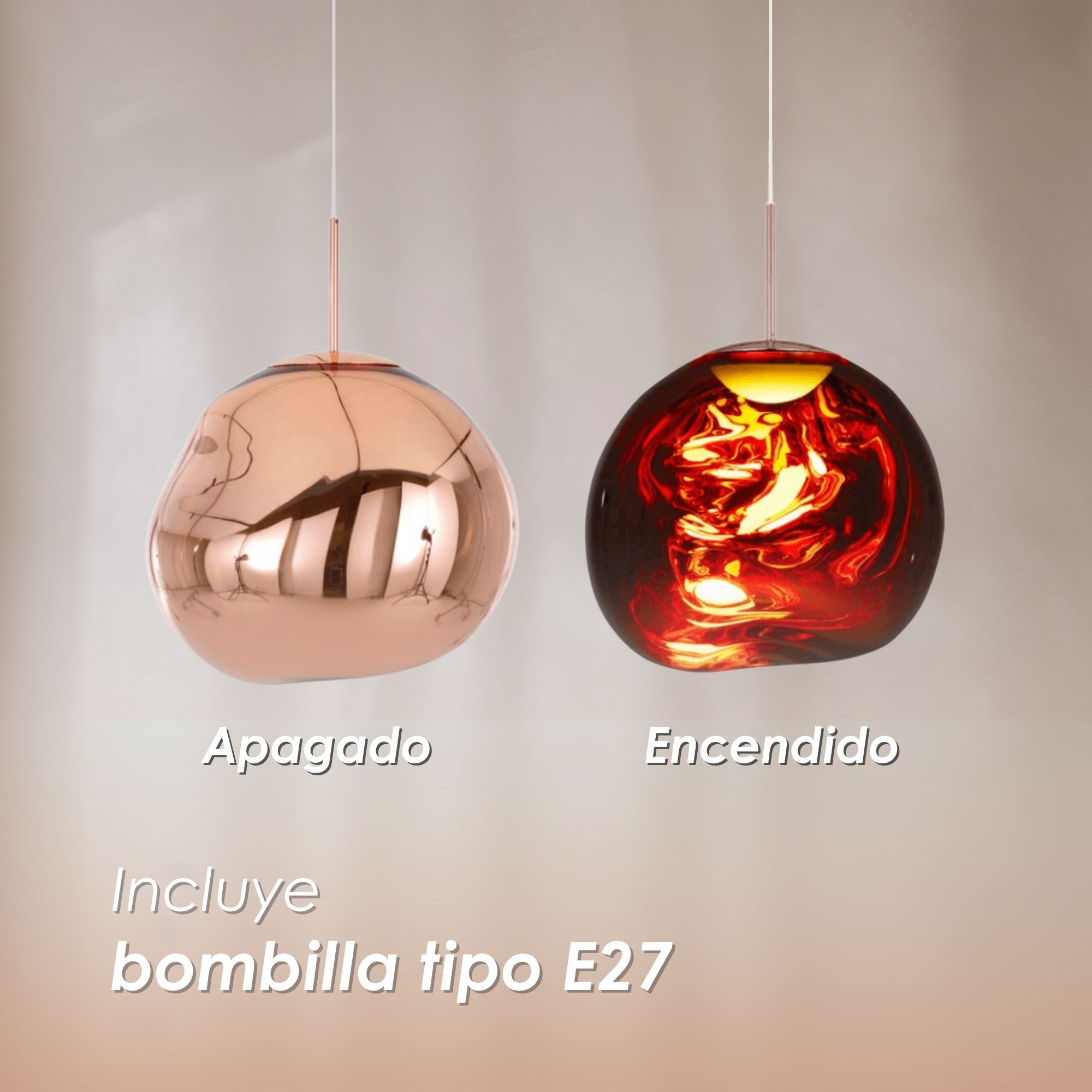 Foto 8 pulgar | Ilios Innova | Lámpara Colgante Acrílica Moderna 20cm Color Oro Rosa Diseño Contemporáneo