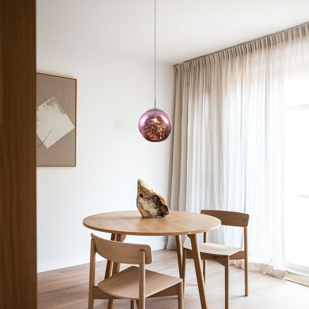 Foto 5 pulgar | Ilios Innova | Lámpara Colgante Acrílica Moderna 20cm Color Rosa Diseño Contemporáneo