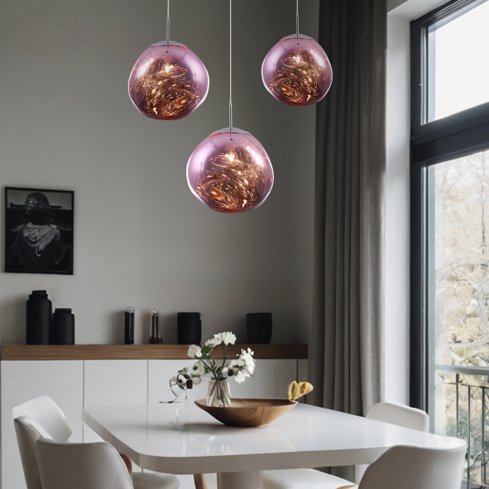 Foto 6 pulgar | Ilios Innova | Lámpara Colgante Acrílica Moderna 20cm Color Rosa Diseño Contemporáneo