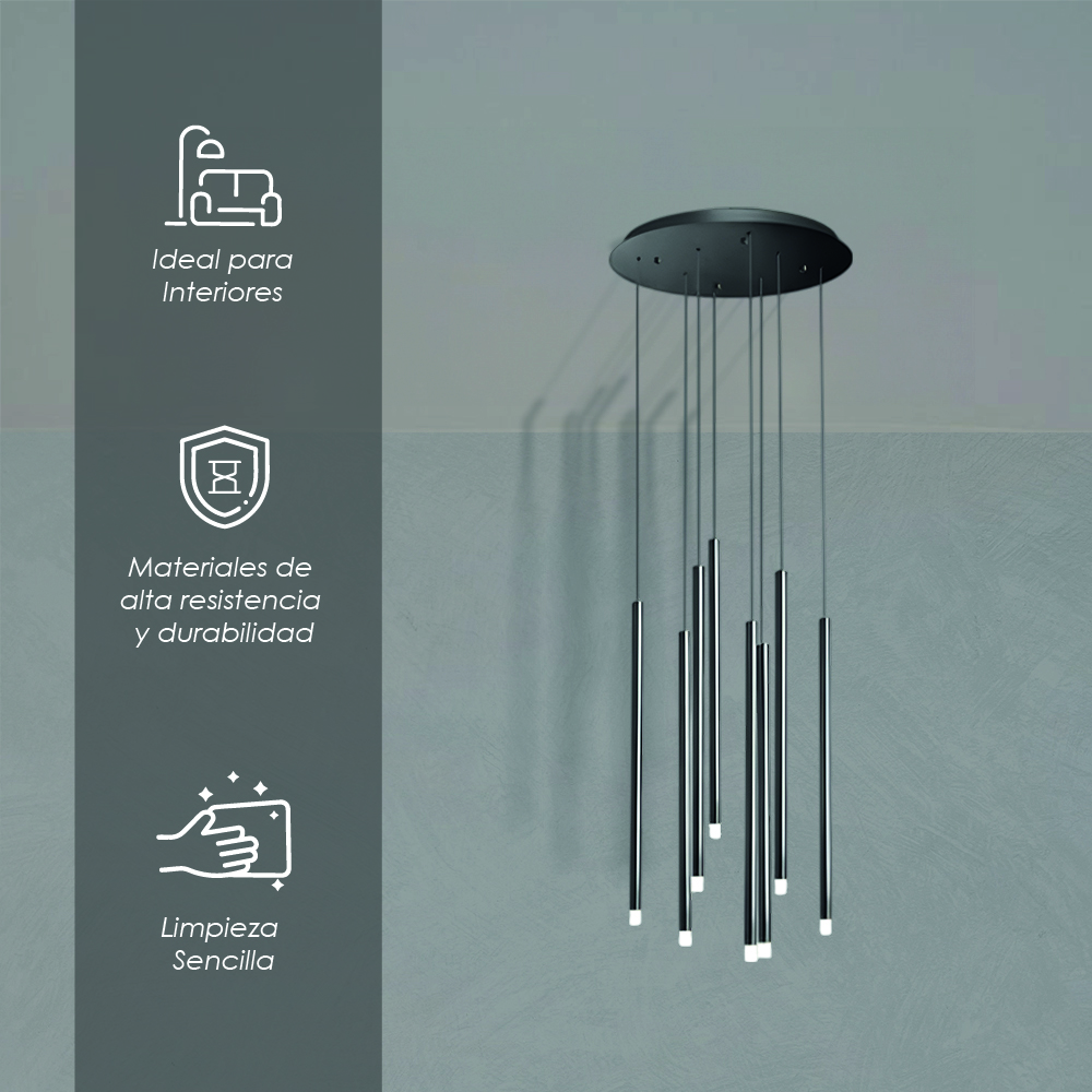 Foto 4 pulgar | Ilios Innova | Lámpara Colgante Led Estilo Contemporáneo Acero