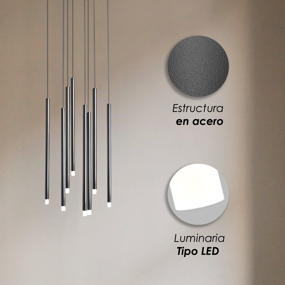 Foto 7 pulgar | Ilios Innova | Lámpara Colgante Led Estilo Contemporáneo Acero