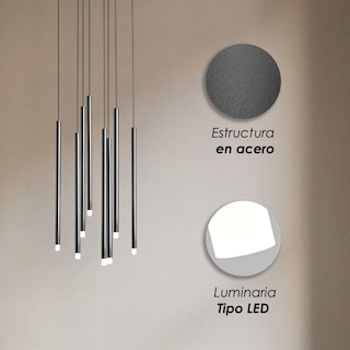 Foto 6 | Ilios Innova | Lámpara Colgante Led Estilo Contemporáneo Acero