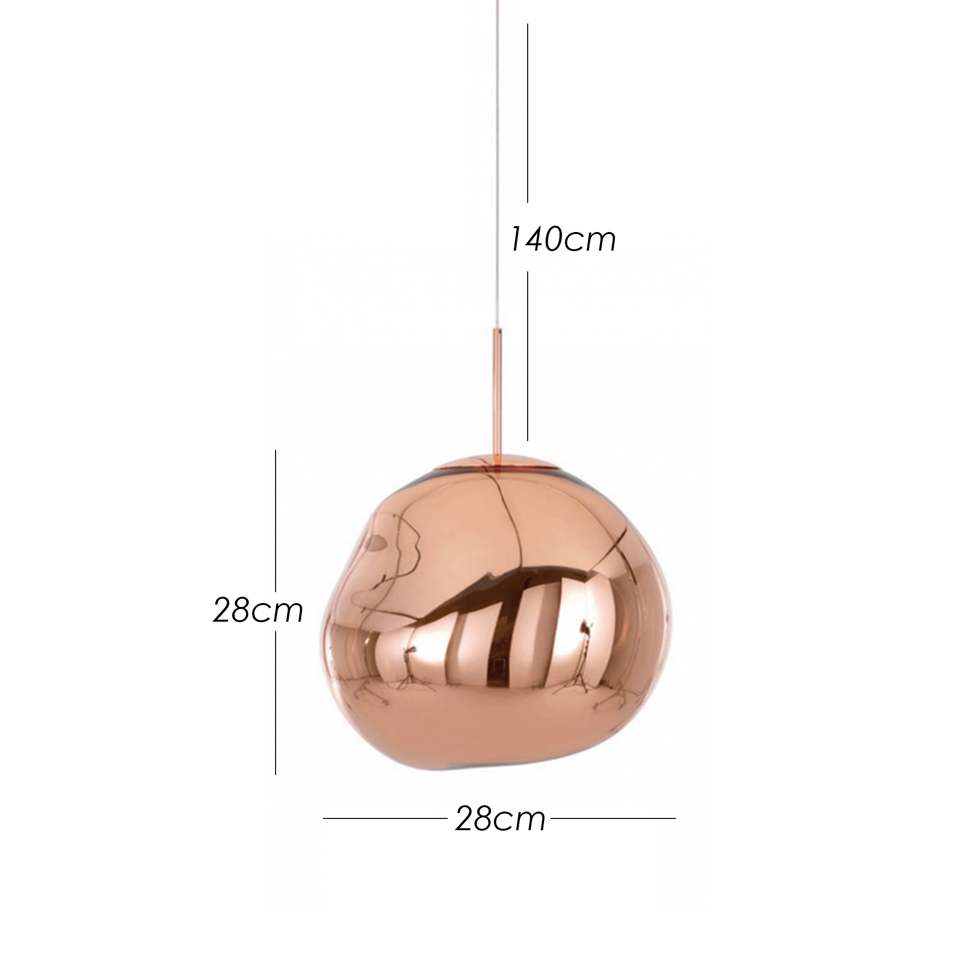 Foto 3 pulgar | Lámpara Colgante Lava Acrílico Cromado Oro Rosa 28 cm