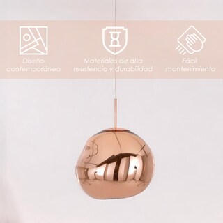 Foto 3 | Lámpara Colgante Lava Acrílico Cromado Oro Rosa 28 cm