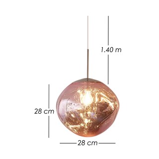 Foto 2 | Lámpara Colgante Lava Acrílico Cromado Rosa 28 cm