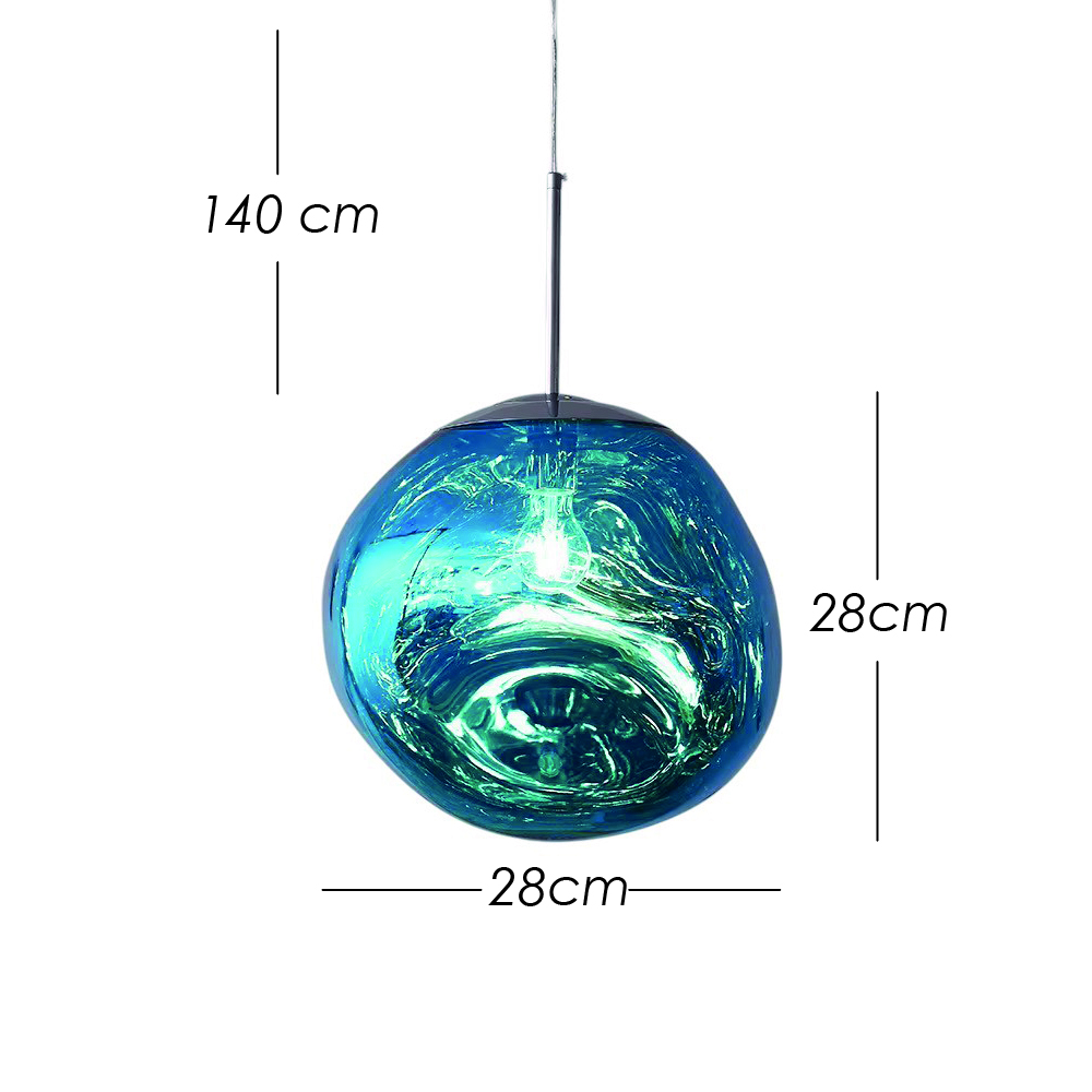 Foto 3 pulgar | Lámpara Colgante Ilios Innova Lava Acrílico Cromado Azul 28 cm Altura Ajustable