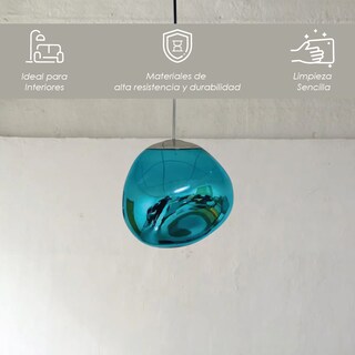 Foto 3 | Lámpara Colgante Ilios Innova Lava Acrílico Cromado Azul 28 cm Altura Ajustable