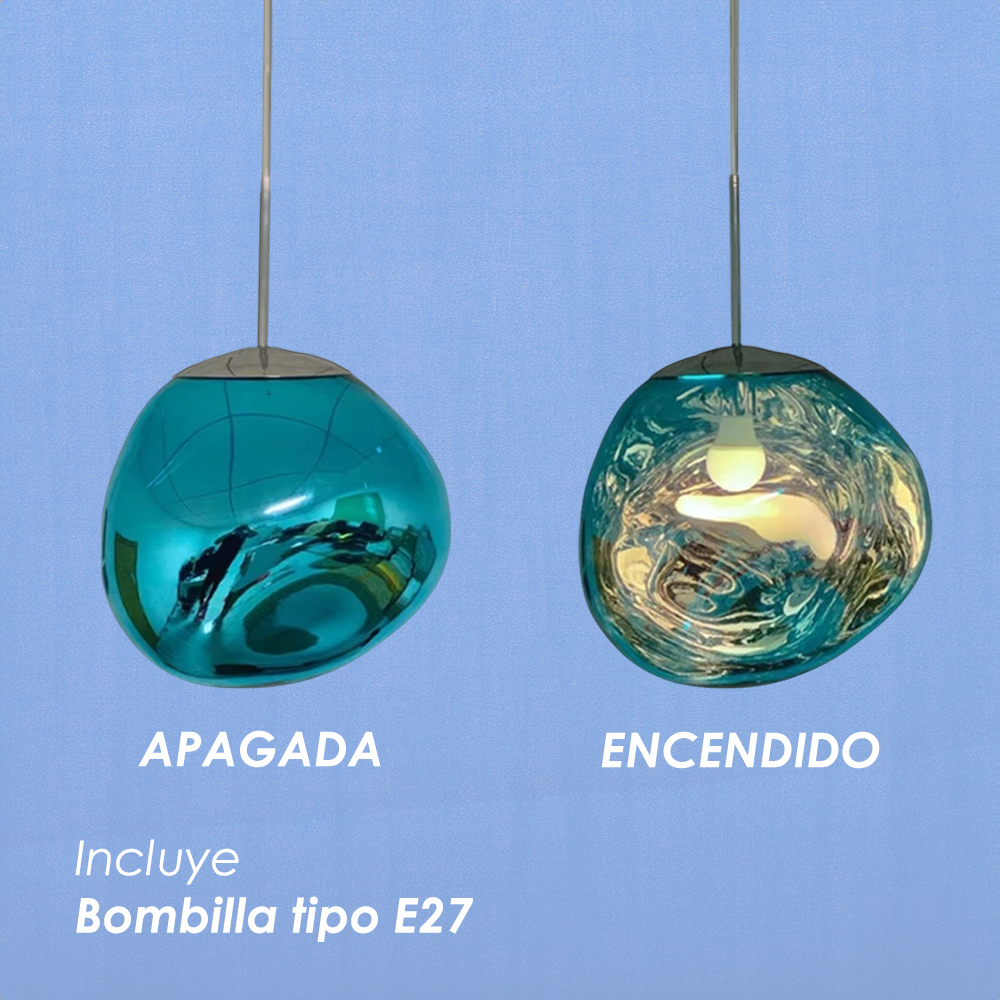 Foto 6 pulgar | Lámpara Colgante Ilios Innova Lava Acrílico Cromado Azul 28 cm Altura Ajustable