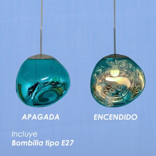 Foto 5 | Lámpara Colgante Ilios Innova Lava Acrílico Cromado Azul 28 cm Altura Ajustable
