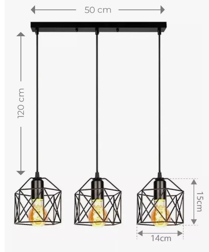 Foto 4 | Lampara De Techo Decorativa Vintage Candelabro De 3 Cabezas