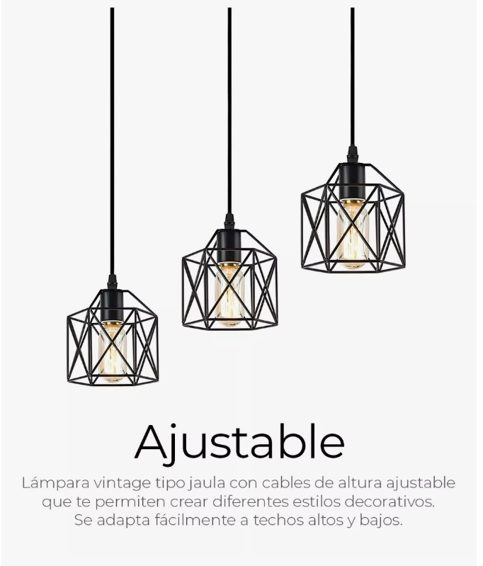 Foto 7 pulgar | Lampara De Techo Decorativa Vintage Candelabro De 3 Cabezas