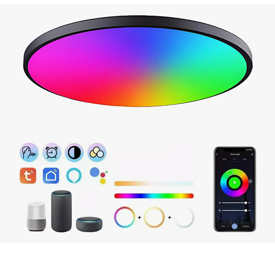 Lámparas De Techo Decorativa Para Sala Inteligente Alexa Rgb