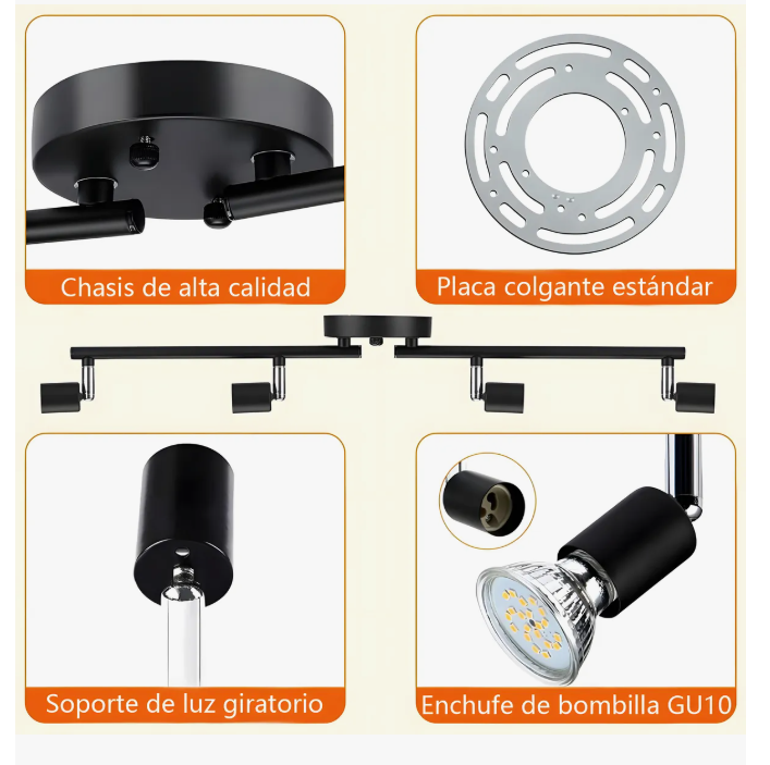 Foto 3 pulgar | Iluminación De Riel Moderna Led Decorativas De 4 Luces,nergo